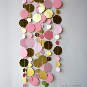 Blush & Glam Garland Modern Rose Pink, Gold for Bridal Showers and Baby showers and More G9 image 1