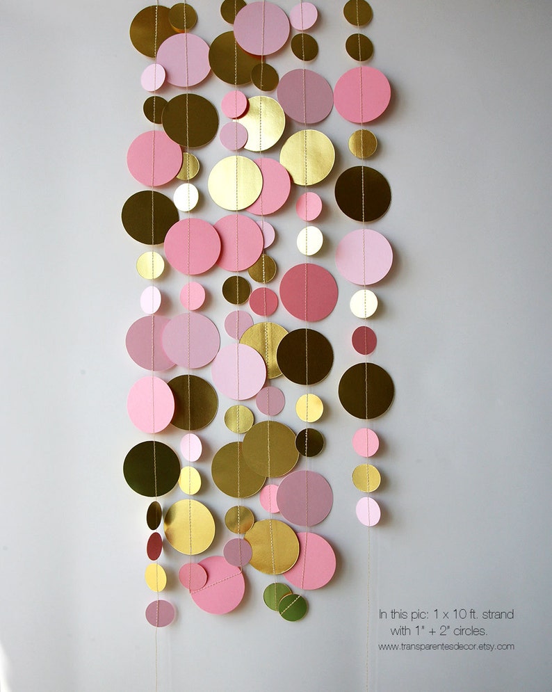 Blush & Glam Garland Modern Rose Pink, Gold for Bridal Showers and Baby showers and More G9 image 1