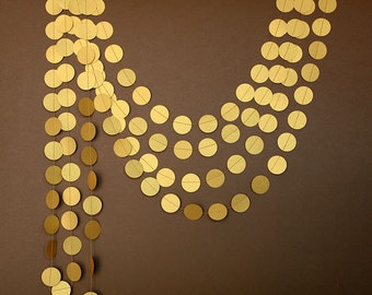 Gold wedding garland, Gold garland, gold wedding decor, Paper garland, Birthday Decor, Wedding decoration, Circle paper garland, PCG-5309