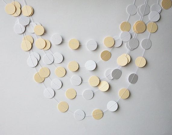 Ivory & white garland, Ivory wedding garland, Wedding decoration, Bridal shower decor, Ivory Wedding, Sprinkle shower, KC-1041 Il_570xn