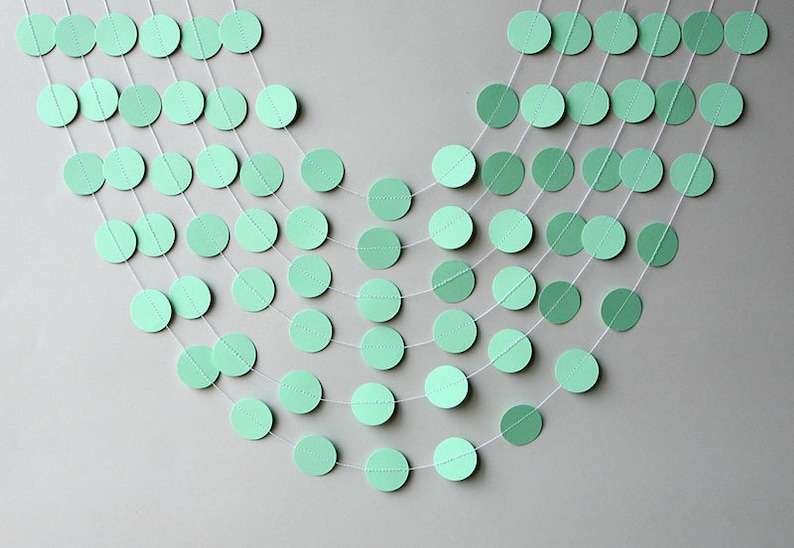 Mint Green Wedding Decoration Neutral Baby Shower Decor Nursery Wall Hanging Bridal Shower Party Decorations Pastel Baby Sprinkle, KC-1217 image 2