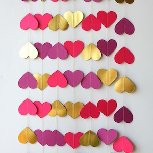 Mauve Pink and Gold Garland, A Heart garland for your Bridal shower decor, your Wedding party or your Onederland Birthday, KMCO-3501