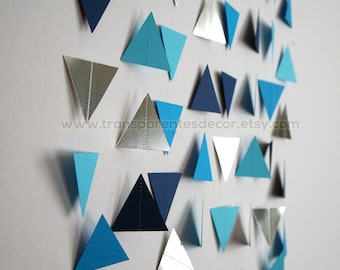 Hanukkah Backdrop, Hanukkah Decorations, Geometric Decorations, Hanukkah Garland, Wedding Decorations, Blue & Silver geometric Garland