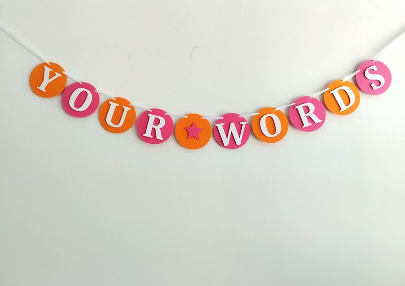 Orange Pink and White Graduation Banner Party Decorations, Custom Name Congrats Banner, Personalizable Class of 2024 Graduation image 6