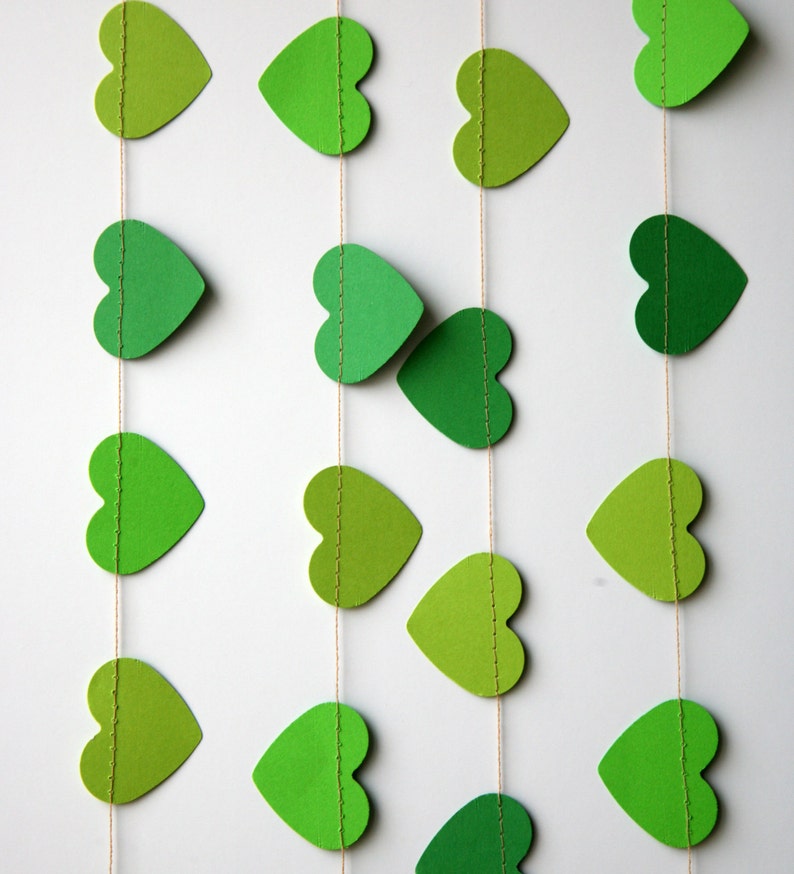 Heart garland Green heart garland Wedding decoration Etsy