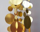 New Years Eve decoration, Gold decor, Gold garland,Bridal shower decor,Shimmer garland,Paper garland,Party Decor,Wedding decor,Paper garland