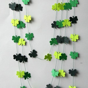 St Patricks Day garland, Clover shamrocks garland, St Patrick's Day banner, Clover decoration, Irish party decor, Irish Wedding, KH-5001 image 3