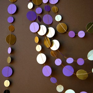 Purple and gold garland, Wedding garland, Bridal shower decor, Wedding decorations, Shimmer garland, Paper garland,  KMCG-8502