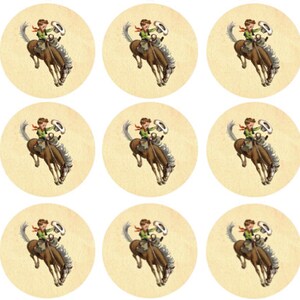 12 teiligen rote Wagon Buckaroo Cowboy Digital Party Cupcake Topper