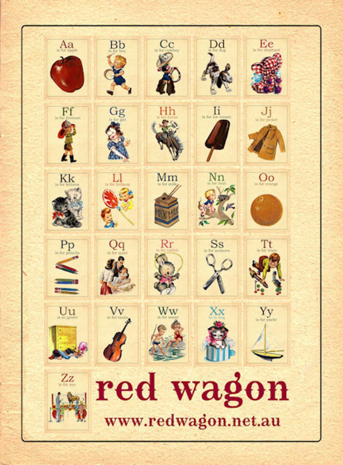 Vintage ABC Alphabet Flash Cards With Canvas Drawstring Bag Etsy