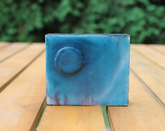 Blue Dot Mini Encaustic Art