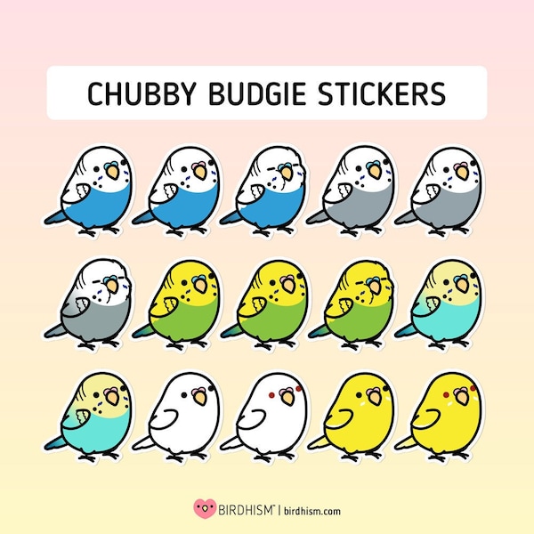 Chubby Budgie Parakeet 3.5" Sticker [Outdoor Quality]