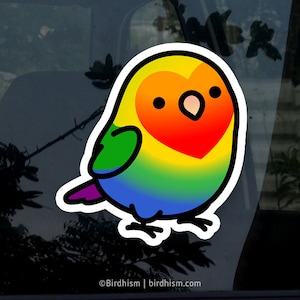 Chubby Pride Lovebird Stickers [Outdoor Quality]