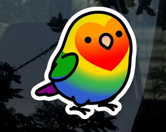 Chubby Pride Lovebird Stickers [Outdoor Quality]