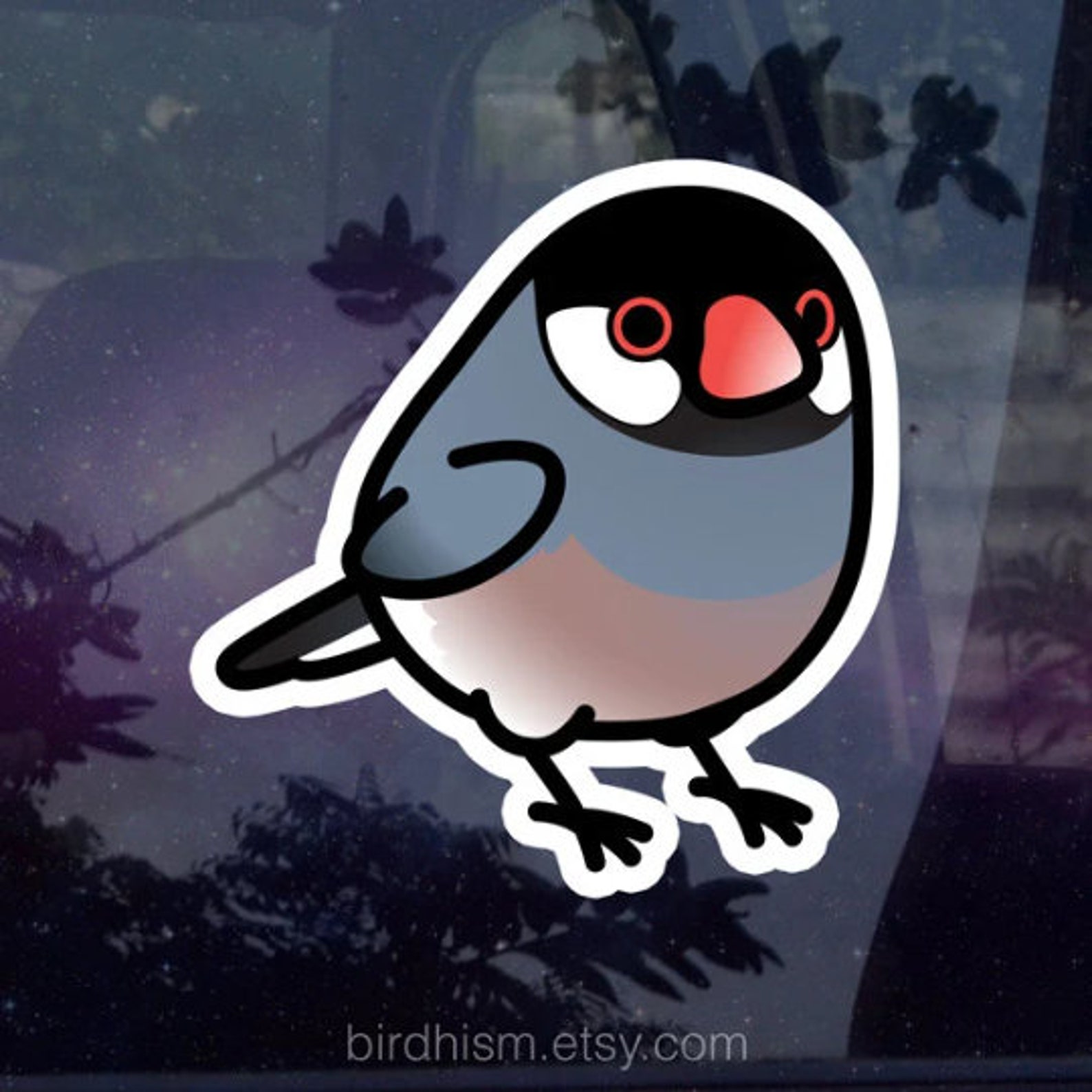 Chubby Finch Stickers outdoor Quality - Etsy