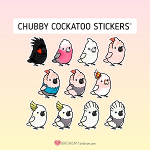 Chubby Cockatoo 3.5" Stickers