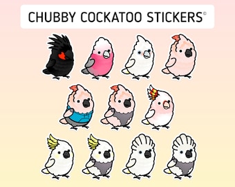Chubby Cockatoo 3.5" Stickers