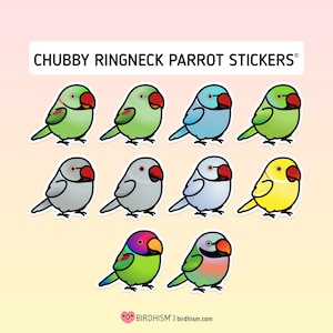 Chubby Indian Ringneck-parkiet Lutino Geel 3,5-inch sticker