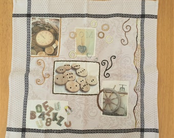 Abstract Textile Collage Artwork for Living Room