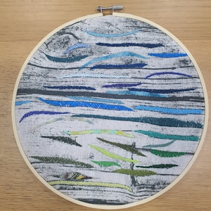 Abstract Hand Embroidered Hoop Art, Colorful Wall Décor, Hand Embroidered Wall Art, Hoop Art Embroidery