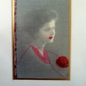 Vintage Embroidery Photo Art Wall Hanging