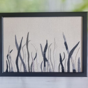 Black and White Hand Embroidered Wall Hanging, Embroidery Wall Art Home Décor
