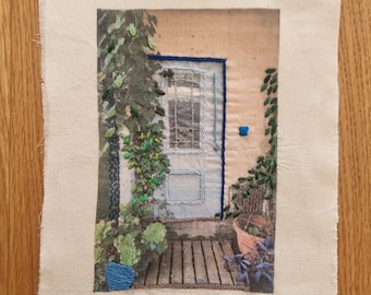Arte bordado a mano en la puerta de Jerusalén: decoración de pared israelí