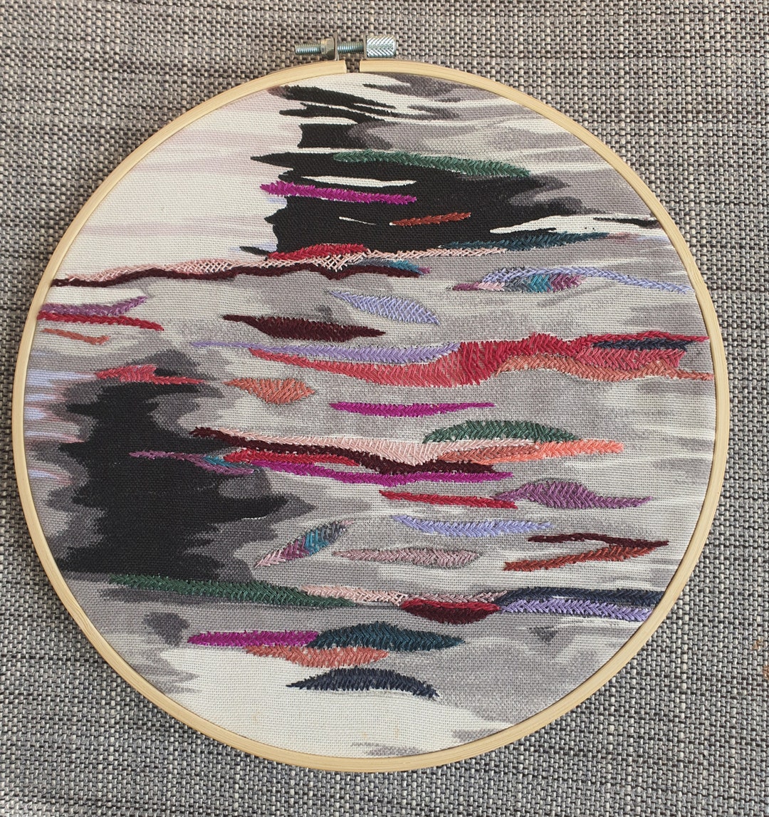 Abstract Hand Embroidery Hoop Art - Etsy