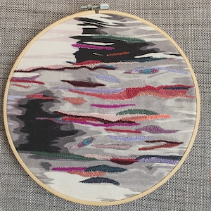 Abstract Hand Embroidery Hoop Art