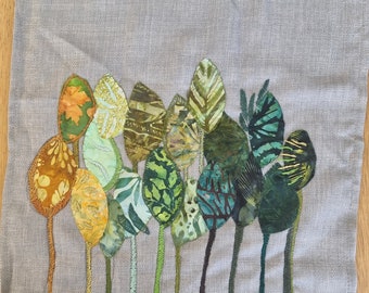 Four Seasons Abstract Modern Embroidery Artwork, Textile Art, Embroidery Art, Fabric Wall Hanging, Embroidery Wall Decor