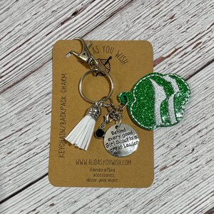 Ready to Ship Girl Scout Leader Keychain, Bag Charm, Gift