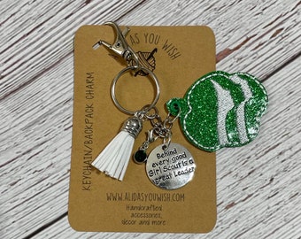Ready to ship Girl Scout Leader keychain, bag charm, gift