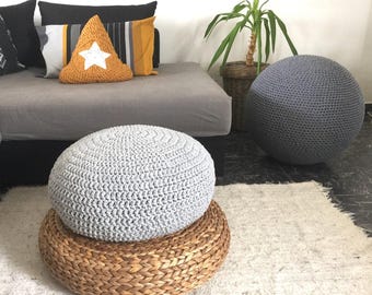 Crochet Floor Cushion, Zafu Meditation Seating Pouf, Meditators