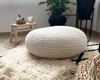 Almofada de meditação grande, almofada de chão redonda trançada Zafu - Decoração de interiores moderna