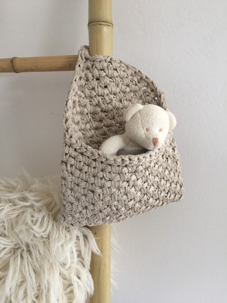 Gold Wall Hanging Basket Pocket Modern Pegboard Organizer Etsy