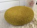 Large Meditation Cushion, Knit Round Pillow Seating, Big Crochet Pouffe Ottoman, Sustainable Soft Cotton Puff - Modern Interior Decor 