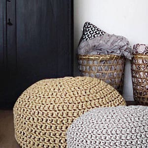 Pouf ottoman au crochet, pouf repose-pieds doré/argenté scintillant, table basse ronde, coussin pour siège de sol unique, cadeau chic pour une nouvelle maison image 6