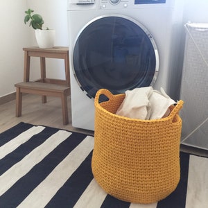 Crochet large basket very cute for your laundry. Put it on your kids room and let them fill it!