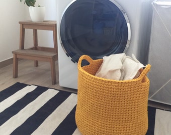 Large Crochet Cotton Storage Basket: Modern Home Organizer