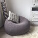 Extra Large Knit Bean Bag Chair, Giant Floor Pillow Seating, Oversize Pouf Ottoman, Modern Home Decor