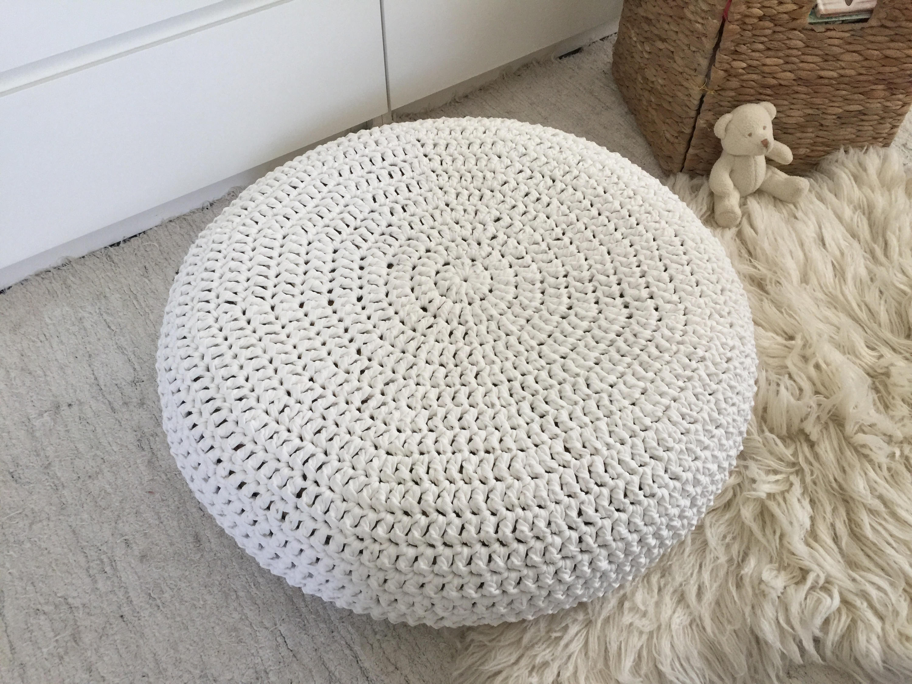 Large Crochet Floor Cushion Round Pillow Seating Meditation Etsy