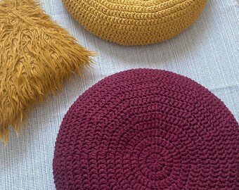 かぎ針編みのIKEA Alsedaスリップカバー、ハンドメイドスツール