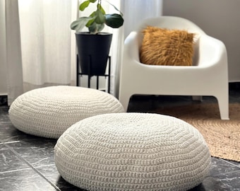 クッション・座布団 Cushion (SEPARATE BATH & TODAYFUL) Large Meditation Cushion, Knitted Zafu Round Floor Pillow Seating