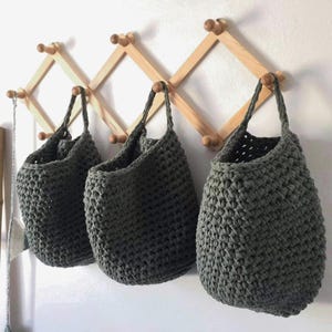 Crochet Hanging Basket, Toys Storage, Boho Bathroom Organizer, Kitchen Storage Bag, Cool Pantry Fruits Storage, Housewarming Gifts