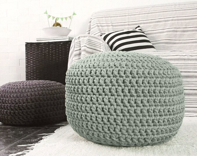 Sage Green Furniture Ottoman Pouf Sage Green Nursery Etsy