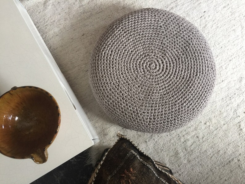 Ottoman Slipcover Crochet Round Stool Cover Custom Made Etsy Canada