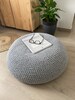 Extra Large Crochet Floor Cushion, 27.5 x 8 in Round Knitted Poufs, Modern Floor Seating Pillows - Minimalist Home Decor 