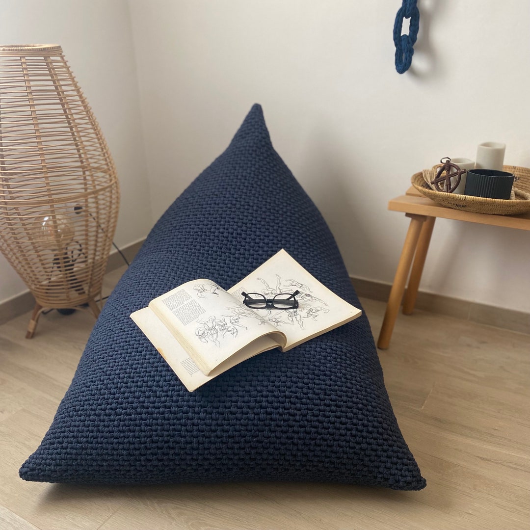 Bag Chairs Megahh Bean Bag Buy Navy Blue Bean Bag Chair, Knitted