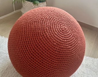 Capa de crochê para bola de pilates, em algodão grosso, disponível nos tamanhos 45 a 65.