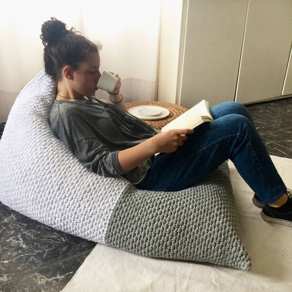 Adult Bean Bag Chair, Lounge Beanbag Floor Pillow Seating, Reading